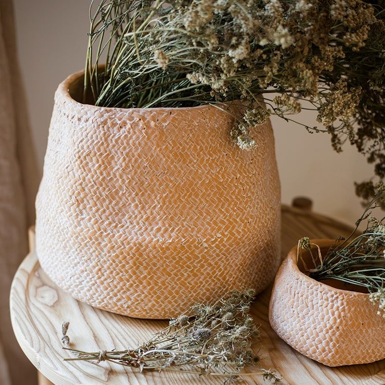 Cement Weaving Pattern Planter