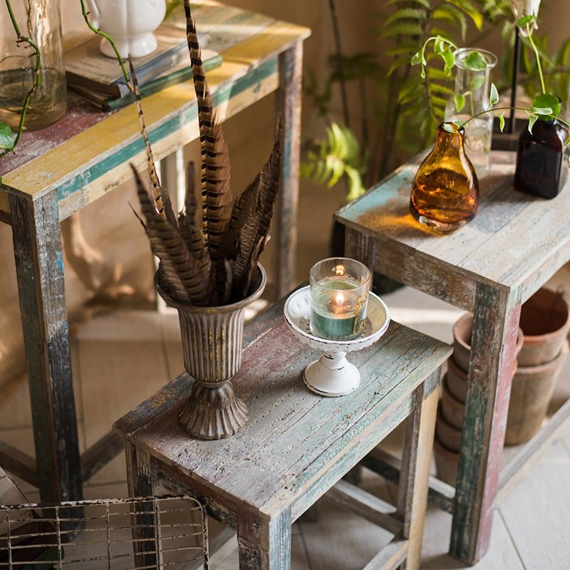 Solid Wood Plant Stand & Side Table