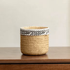 Patterned Rattan Cement Planter