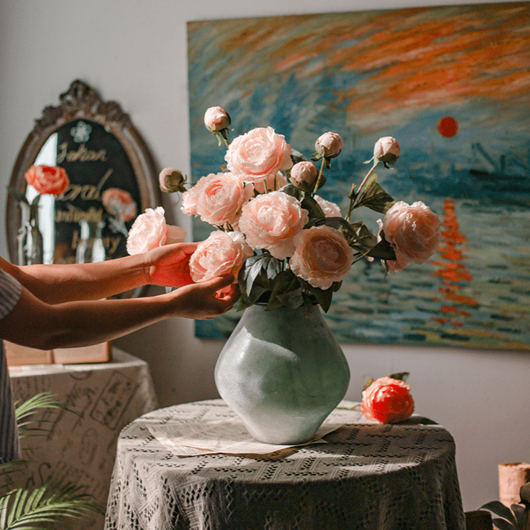 Faux Silk Peony Stem
