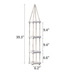 Wooden Rope Hanging Plant Shelf