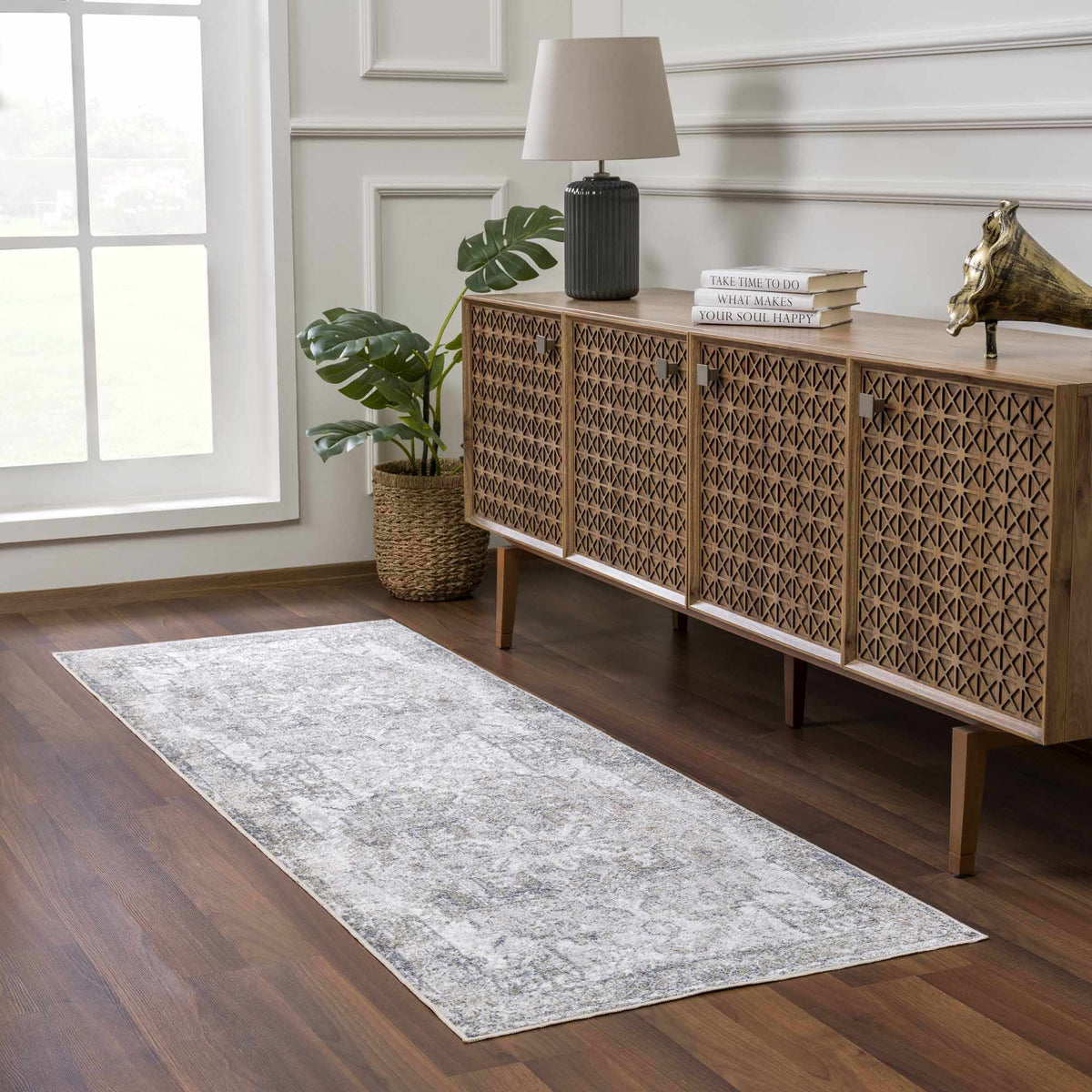 Hera Olive Boutique Washable Rug