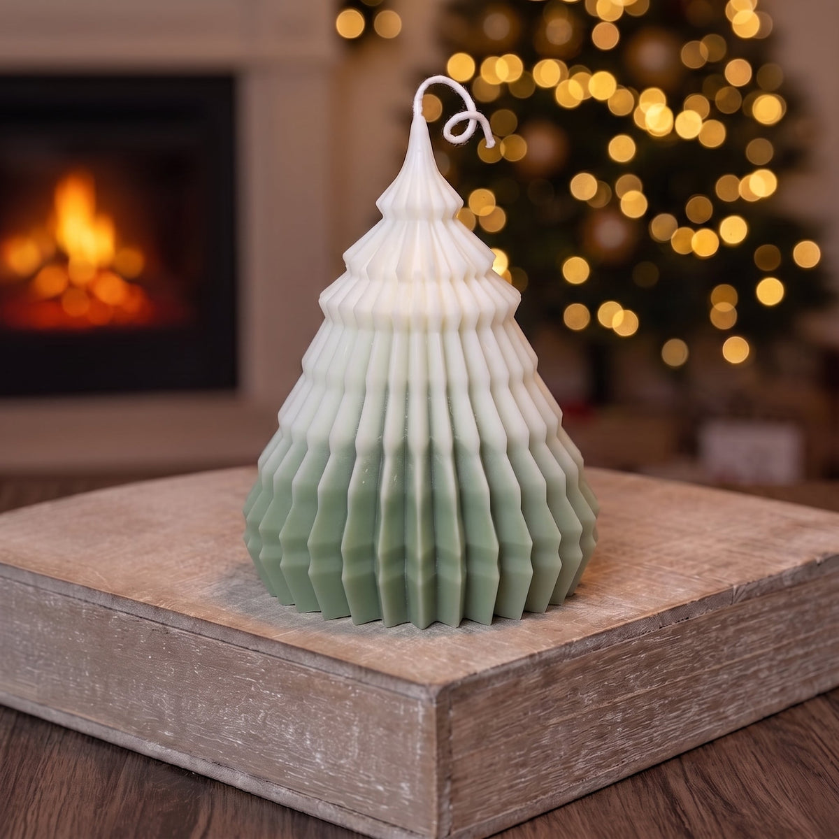 Origami Christmas Tree Candles