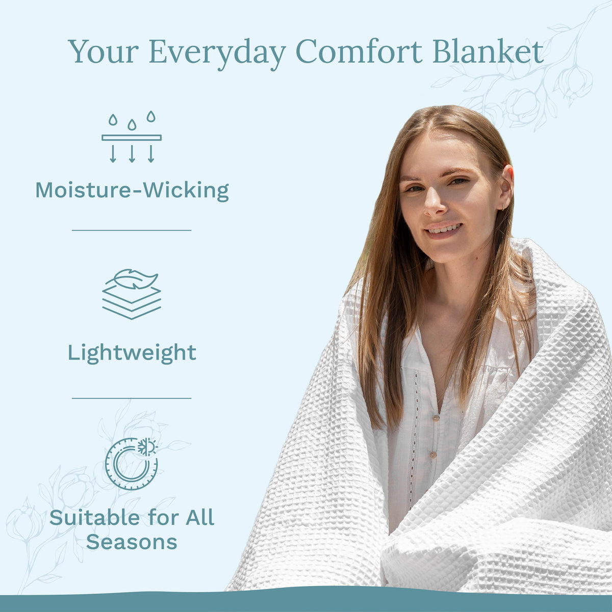 Organic Cotton Mart Waffle Weave Blanket