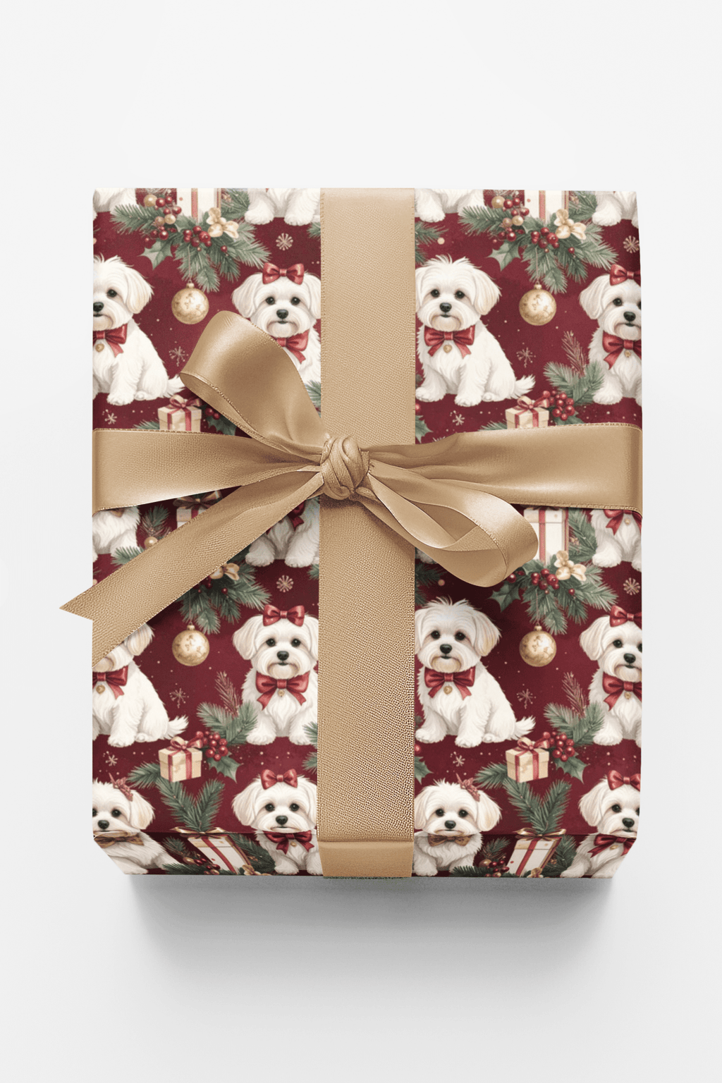 Luxury Christmas Maltese Wrapping Paper