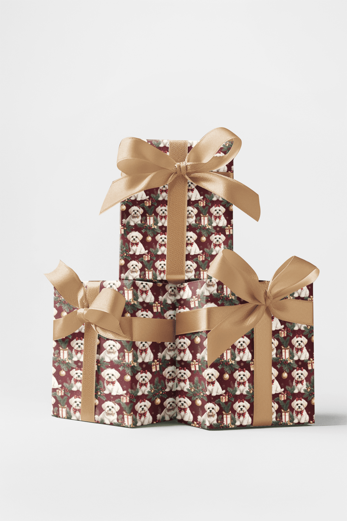 Luxury Christmas Maltese Wrapping Paper