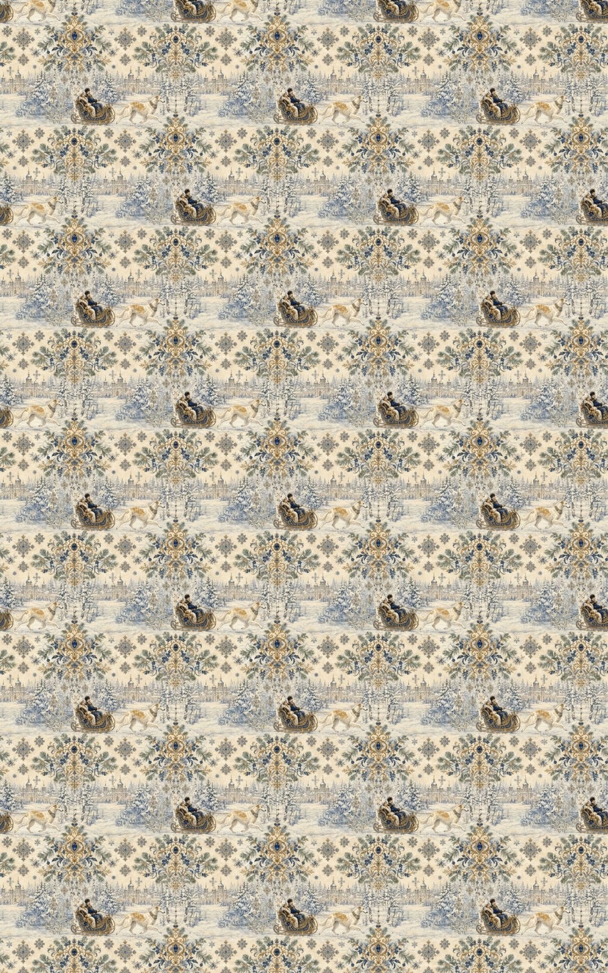 Borzois Through the Snow Wrapping Paper
