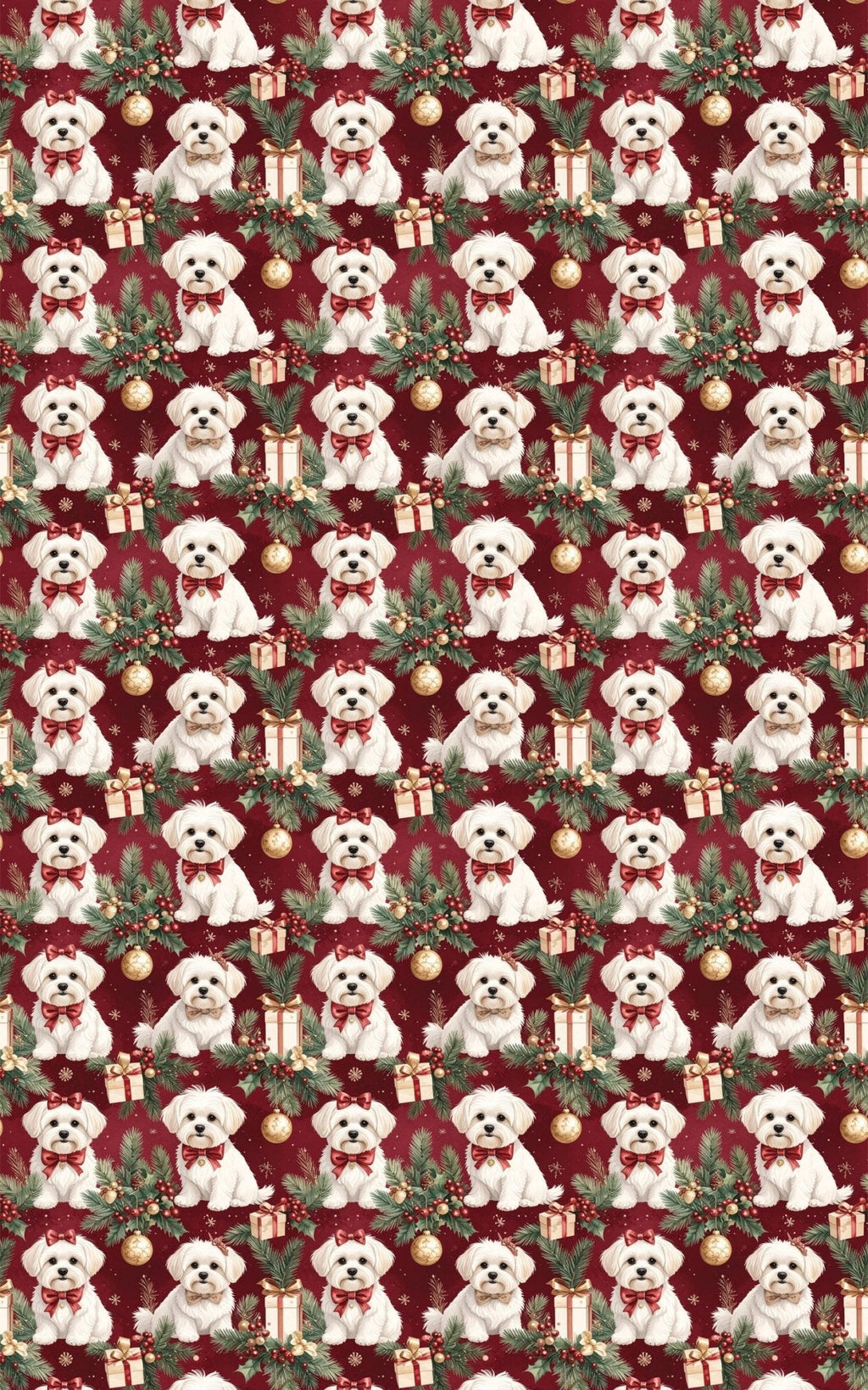 Luxury Christmas Maltese Wrapping Paper