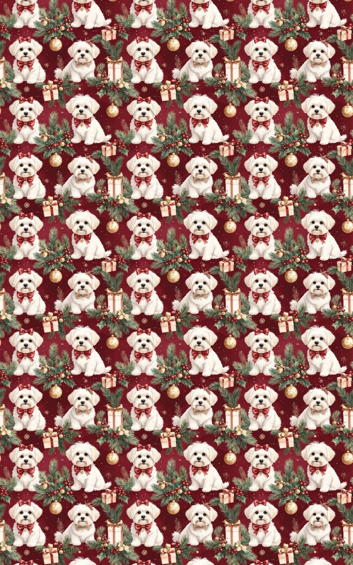 Luxury Christmas Maltese Wrapping Paper