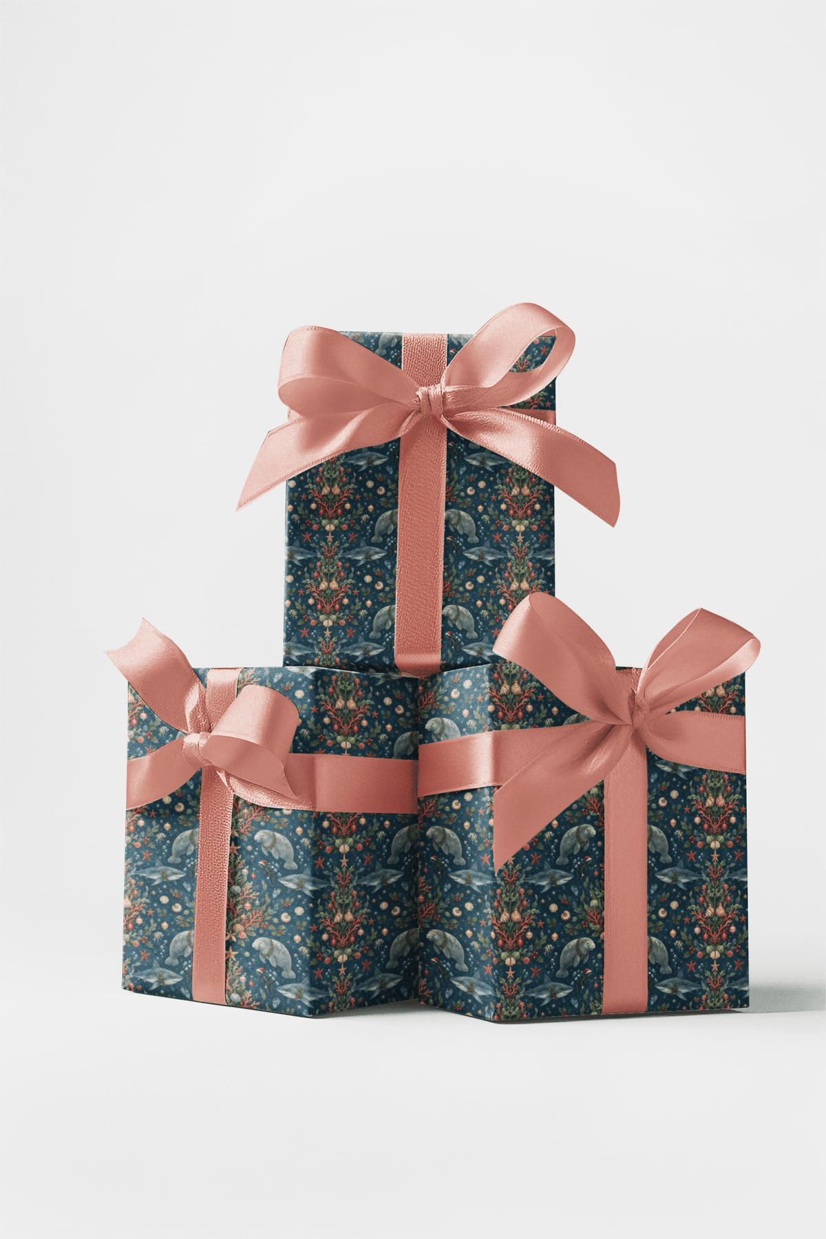 Underwater Christmas Tree Wrapping Paper