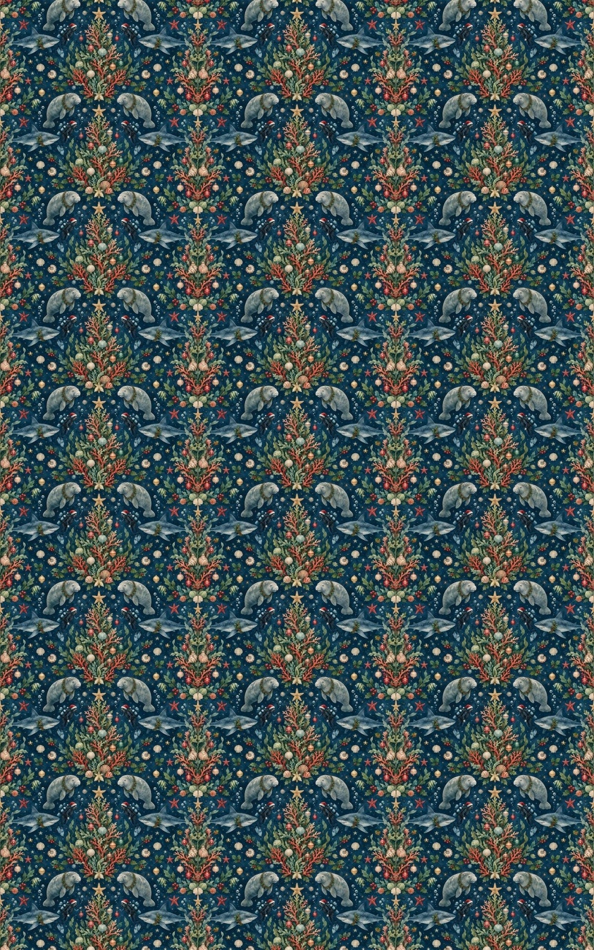Underwater Christmas Tree Wrapping Paper
