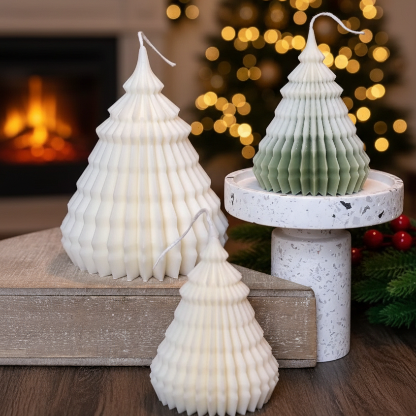 Origami Christmas Tree Candles