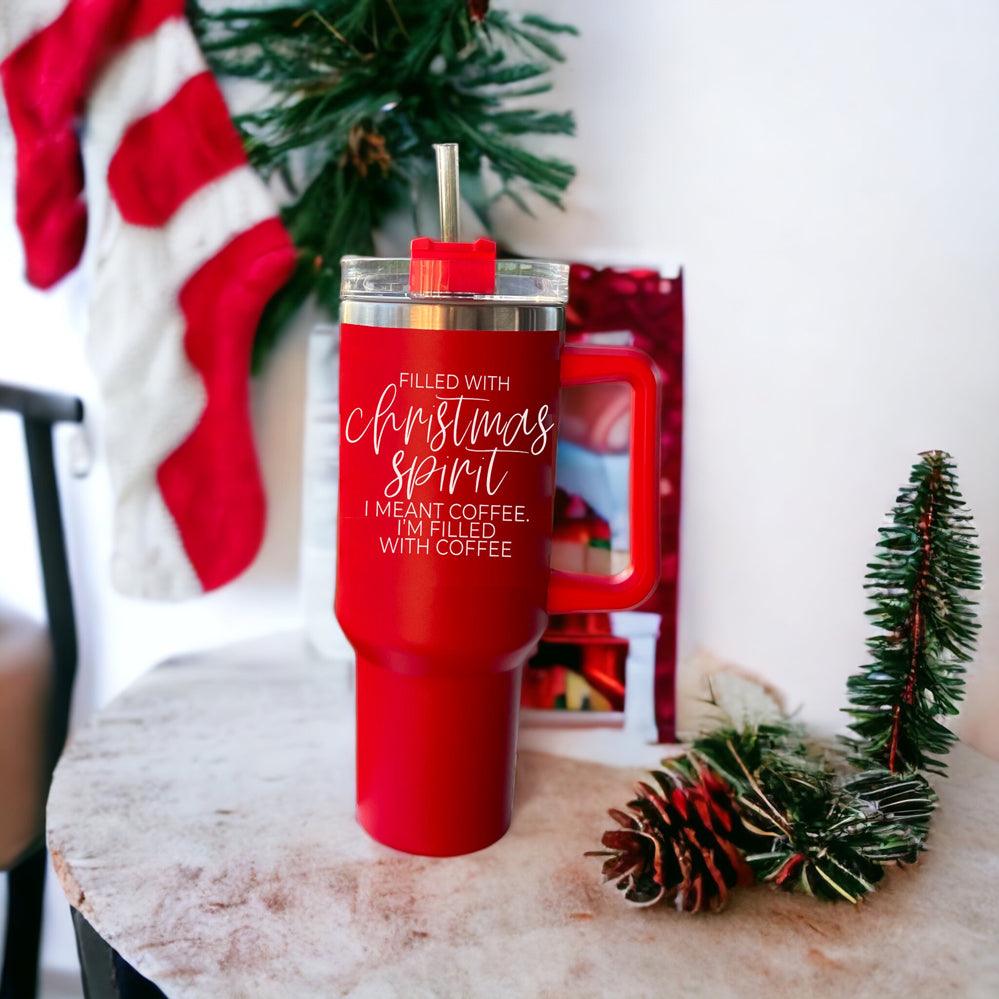 Christmas coffee cups iwth lids and straw