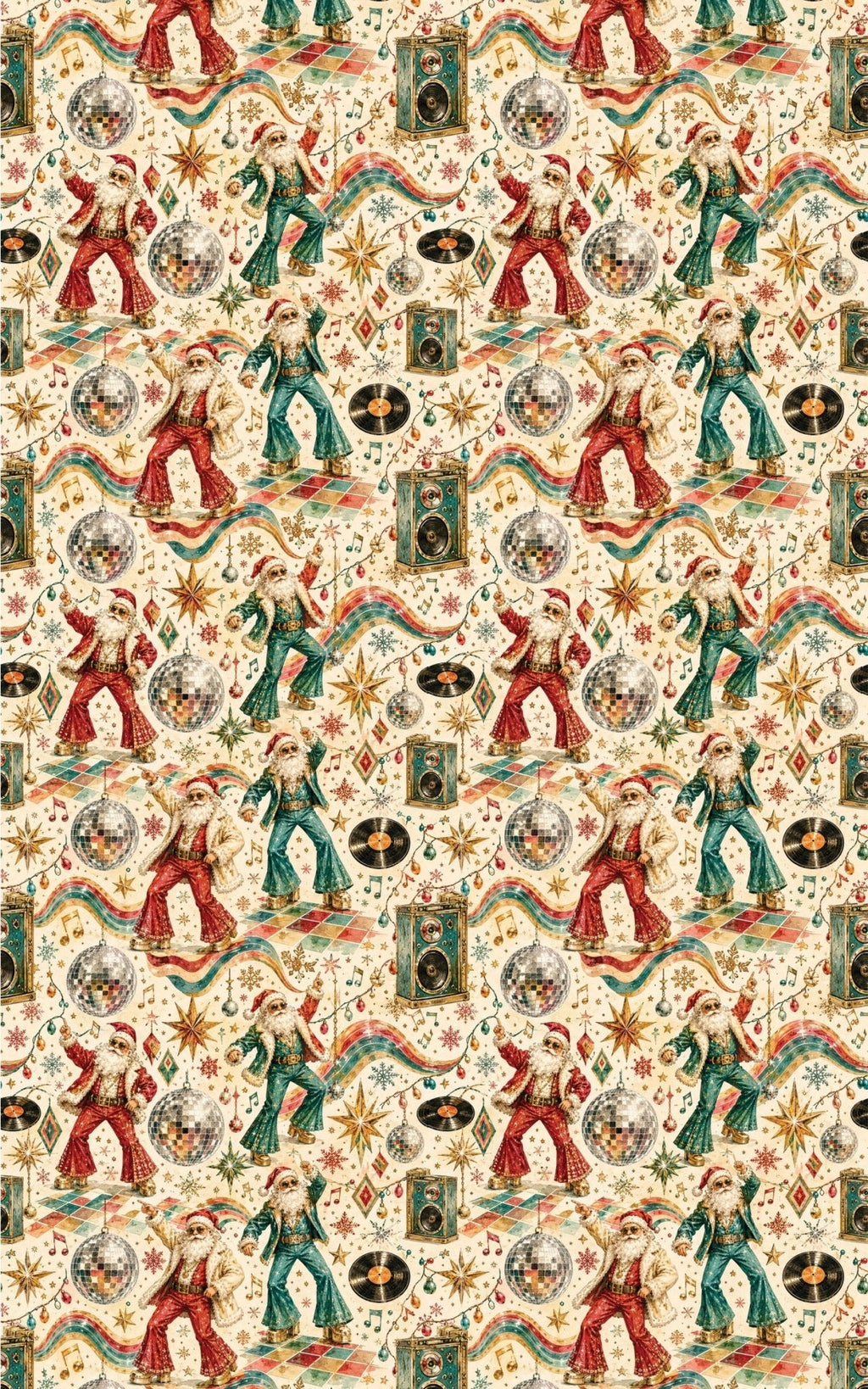Retro Christmas Dance Party Wrapping Paper