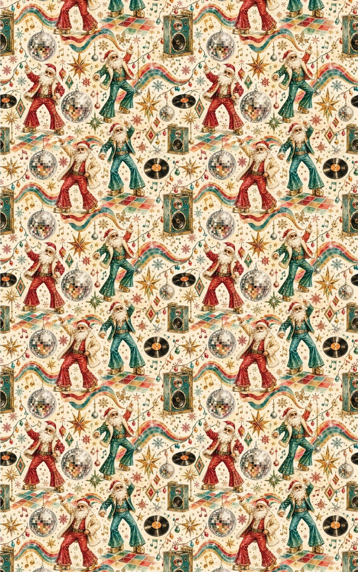 Retro Christmas Dance Party Wrapping Paper