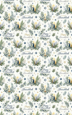 Hanukkah Herbarium Glossy Wrapping Paper