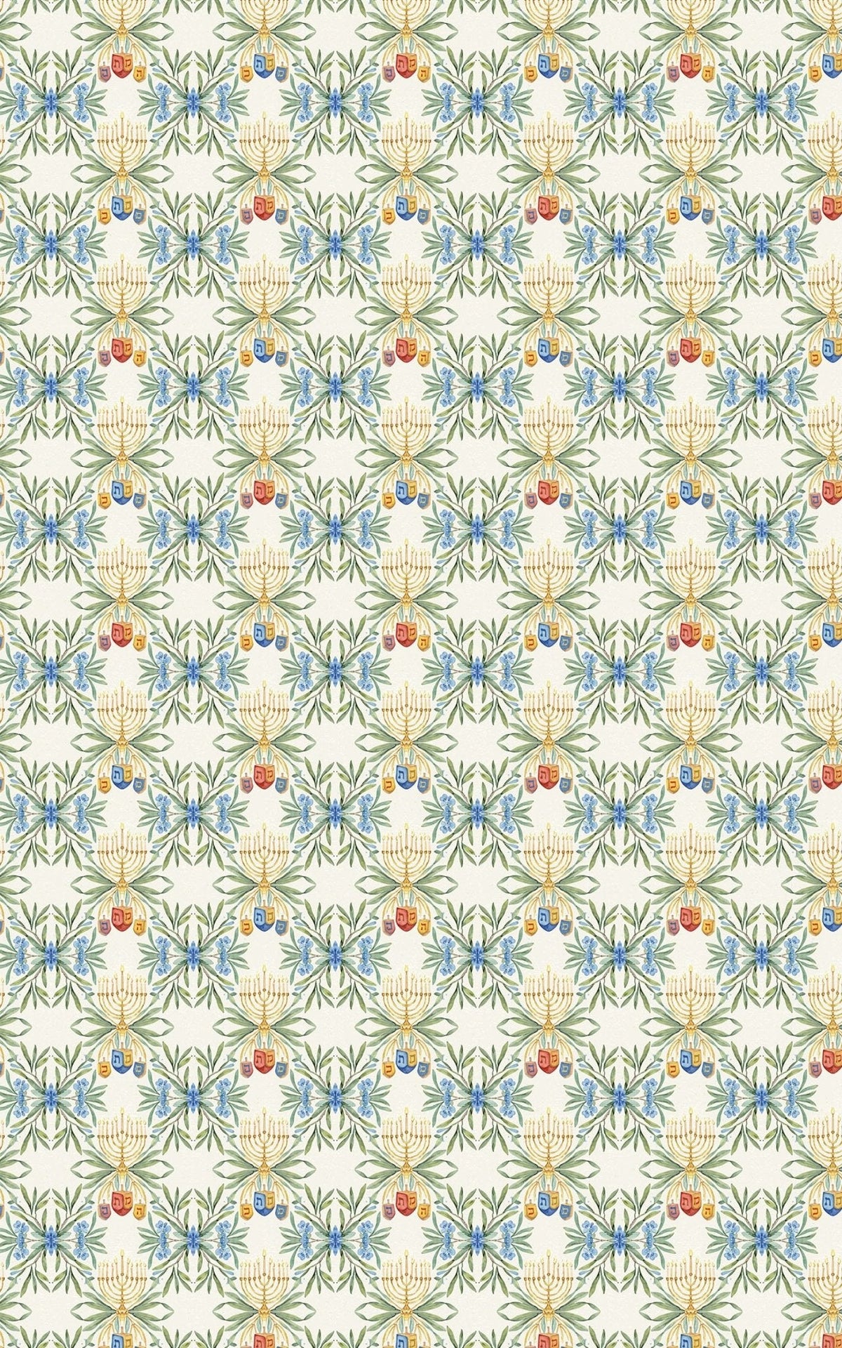 Hanukkah Florals Wrapping Paper
