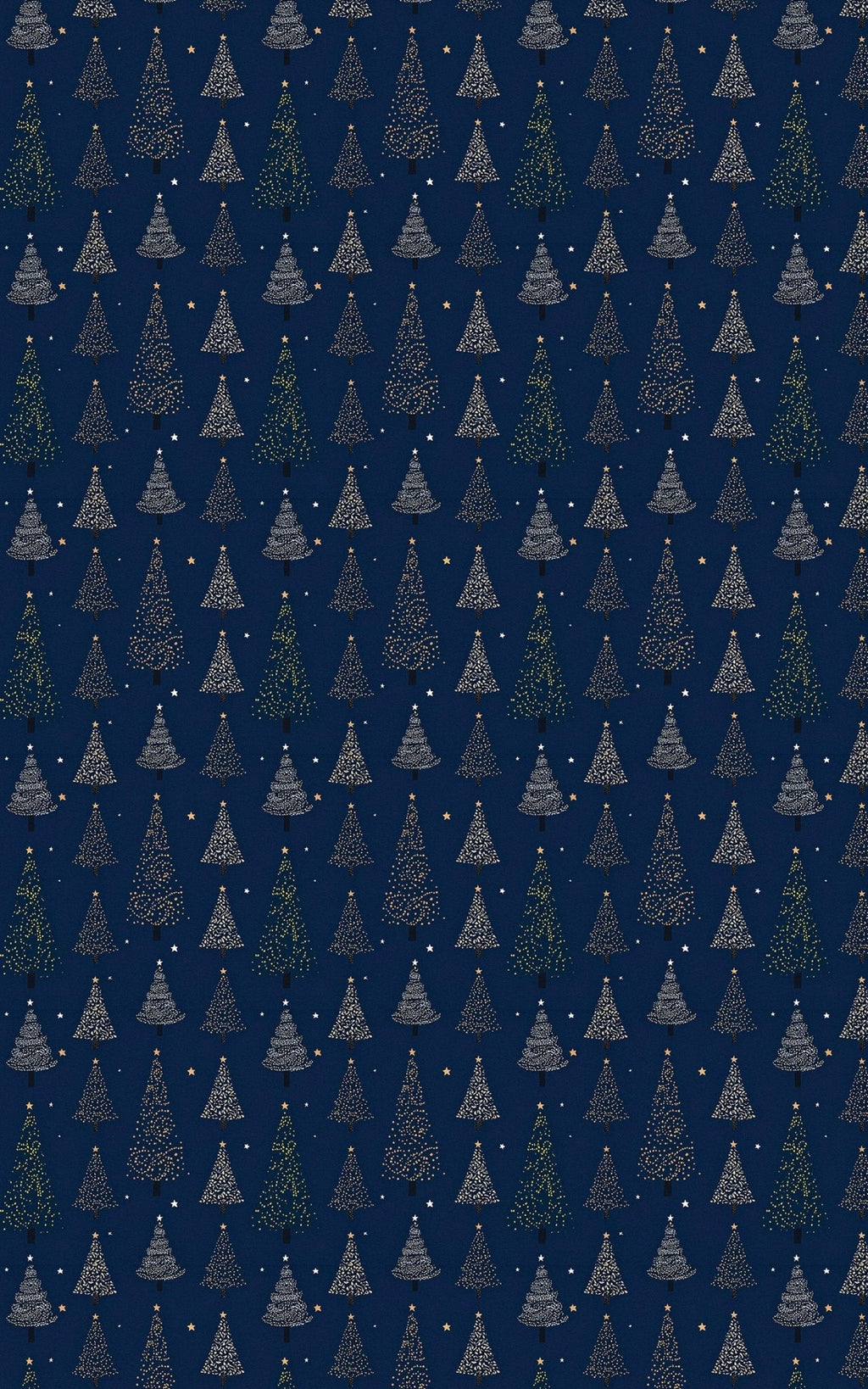 Night Christmas Trees Wrapping Paper