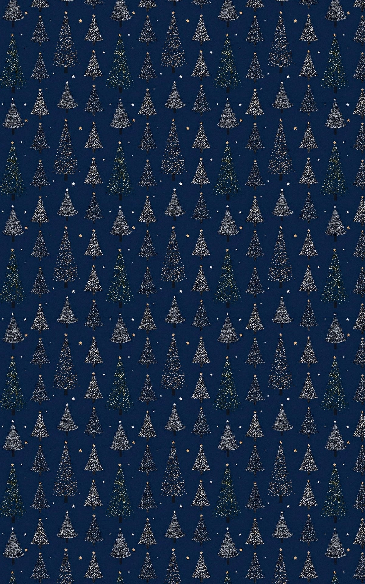 Night Christmas Trees Wrapping Paper