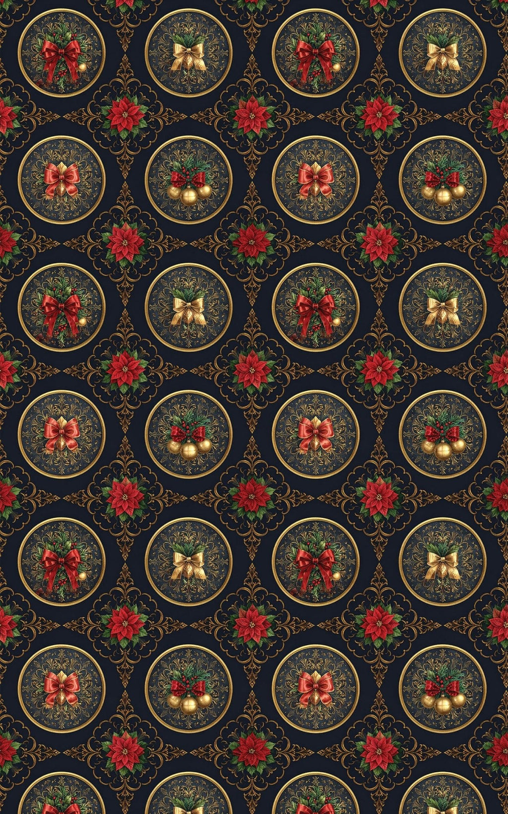 Victorian Christmas Medallions Wrapping Paper