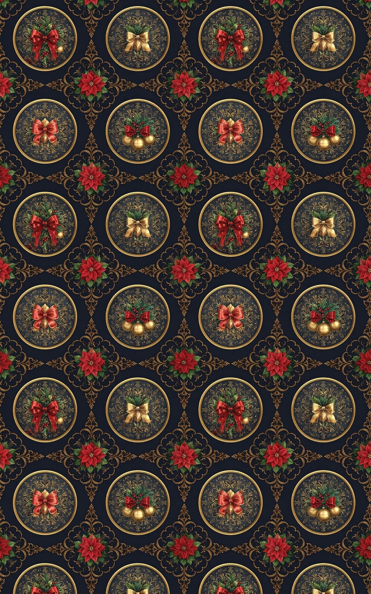 Victorian Christmas Medallions Wrapping Paper