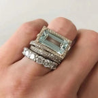Ice Blue Crystal Statement Ring