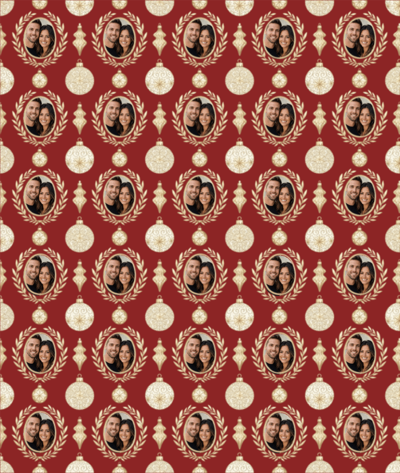 Personalized Holiday Cameos Wrapping Paper