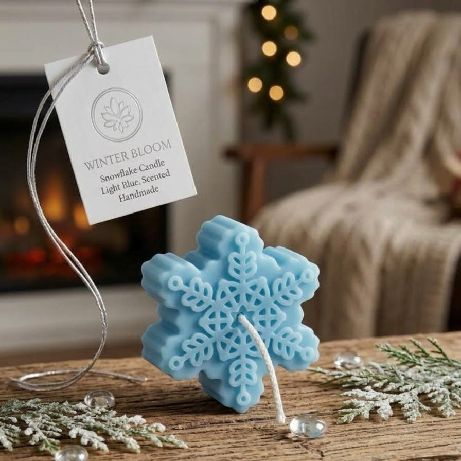 Snowflake Sculptural Soy Candle