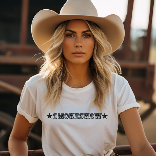 Smokeshow Graphic Tee Shirt for Country Girls- Bourbon Cowgirl