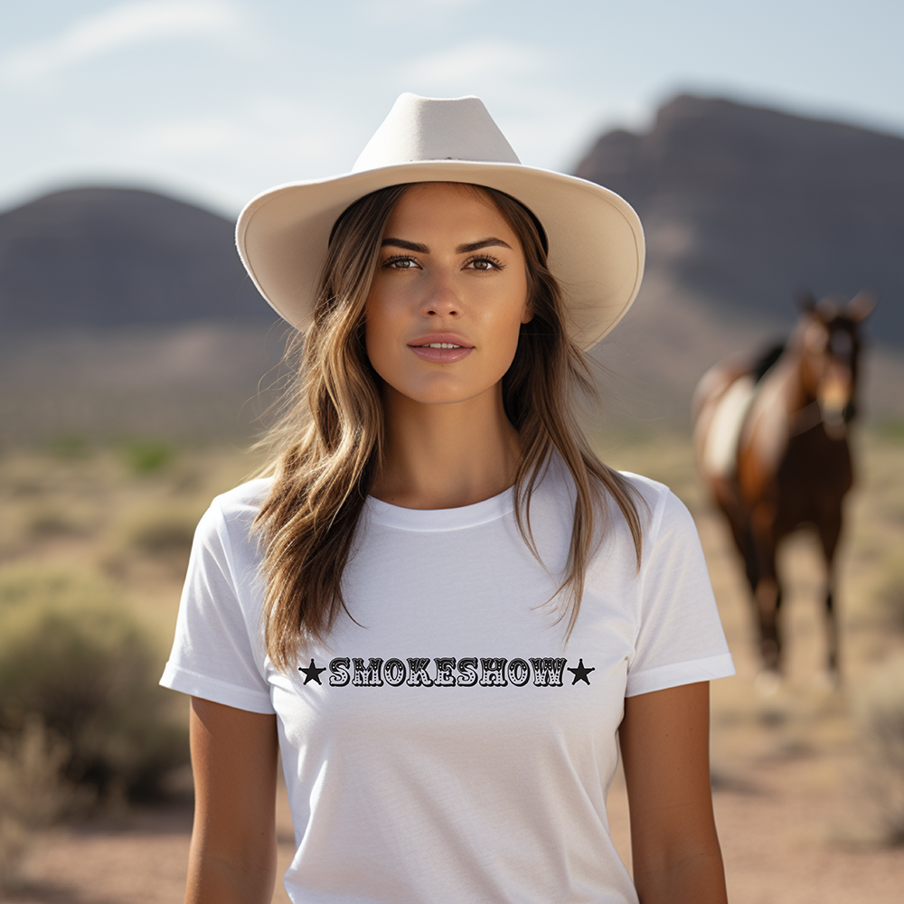 Smokeshow Graphic Tee Shirt for Country Girls- Bourbon Cowgirl
