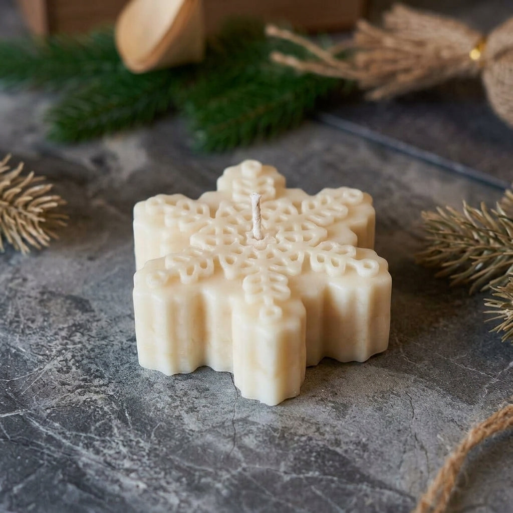 Snowflake Sculptural Soy Candle