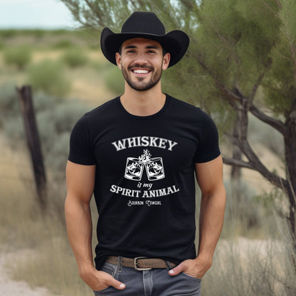 Whiskey Is My Spirit Animal Graphic Tee - Bourbon Cowgirl