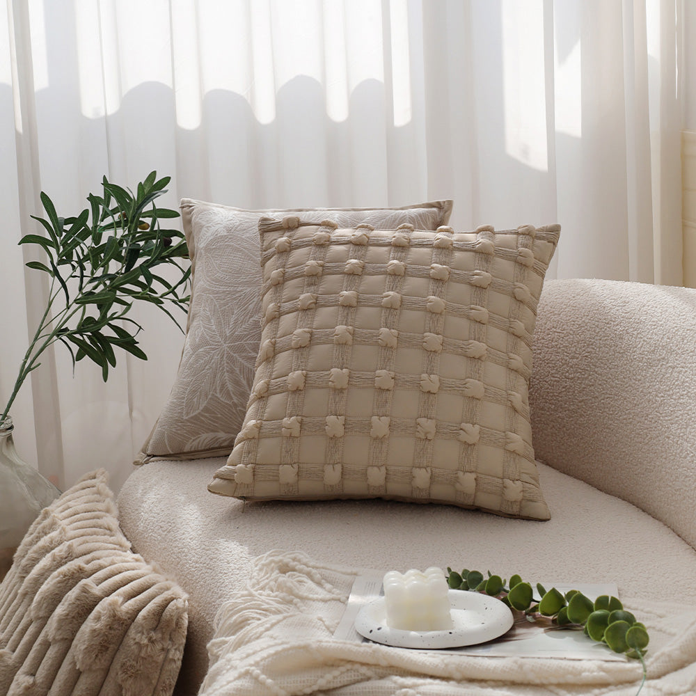 Pack of 2 Textured Decorative Throw Pillows 18x18