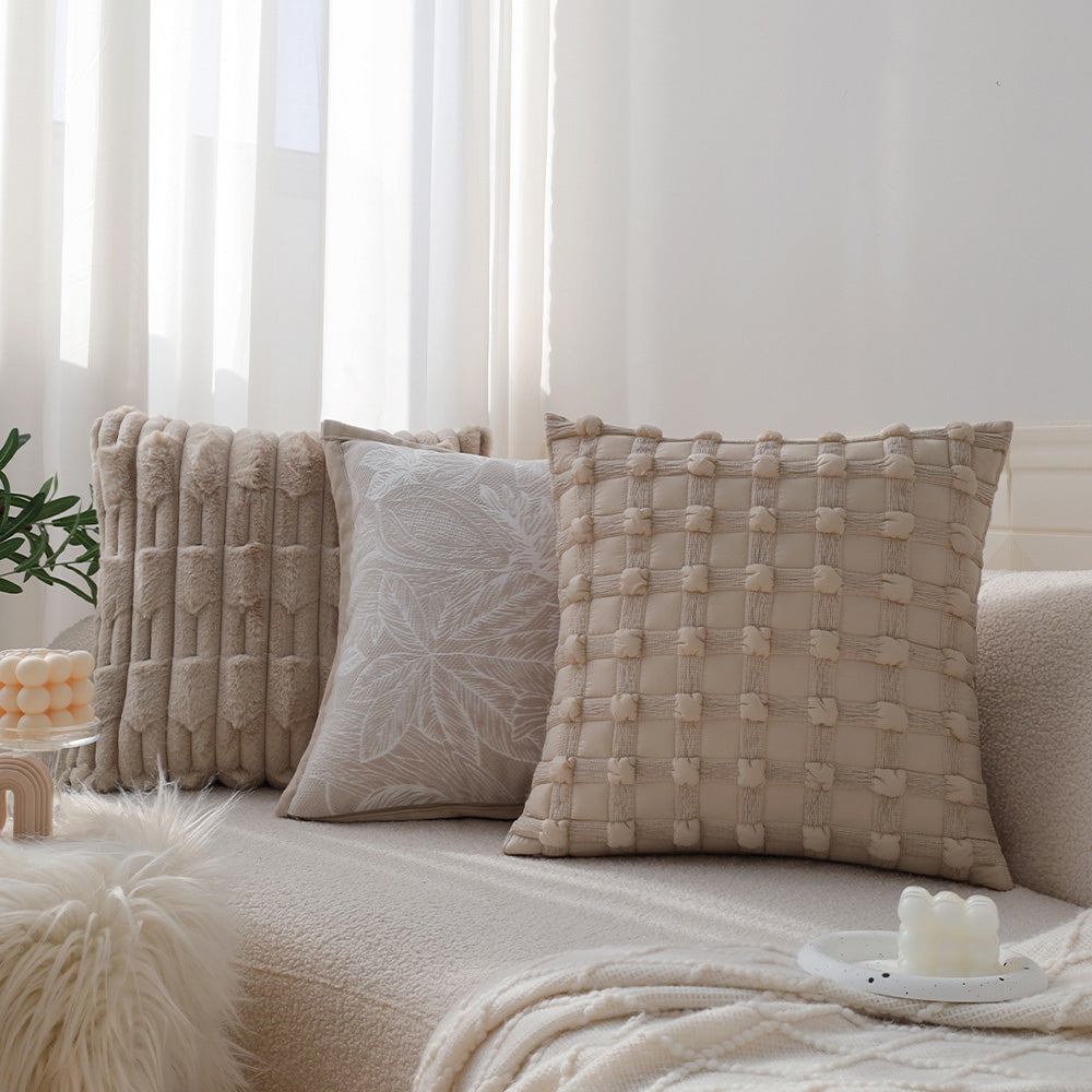 Pack of 2 Textured Decorative Throw Pillows 18x18