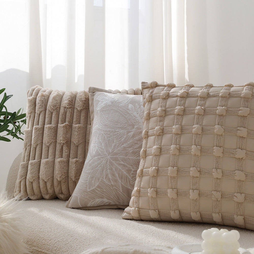 Pack of 2 Textured Decorative Throw Pillows 18x18