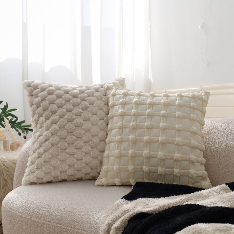 Pack of 2 Textured Decorative Throw Pillows 18x18