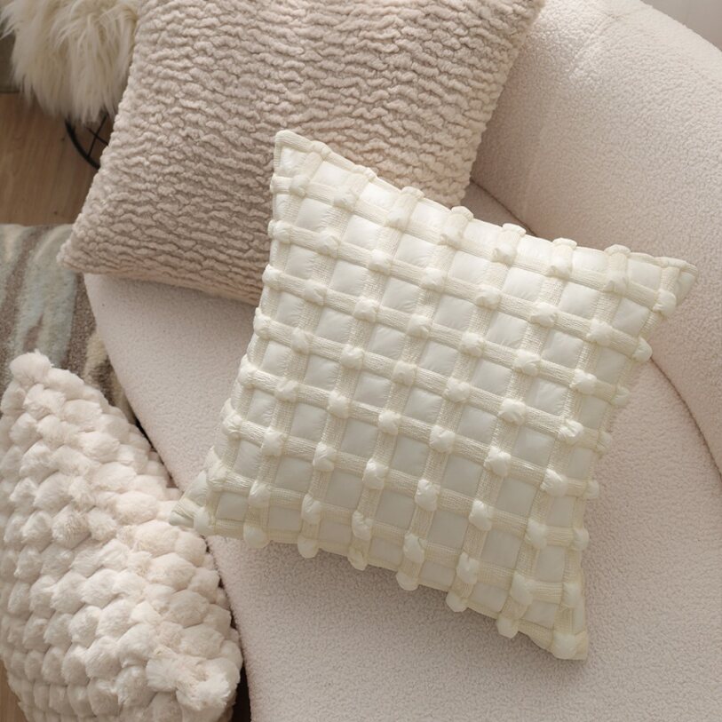 Pack of 2 Textured Decorative Throw Pillows 18x18