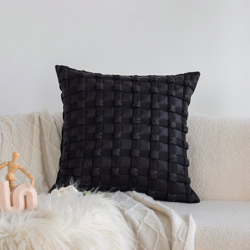 Pack of 2 Textured Decorative Throw Pillows 18x18