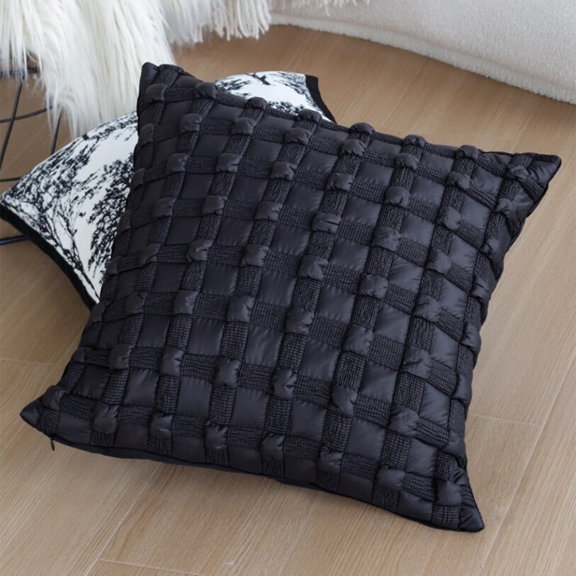 Pack of 2 Textured Decorative Throw Pillows 18x18