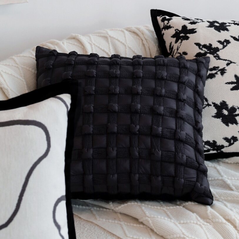 Pack of 2 Textured Decorative Throw Pillows 18x18