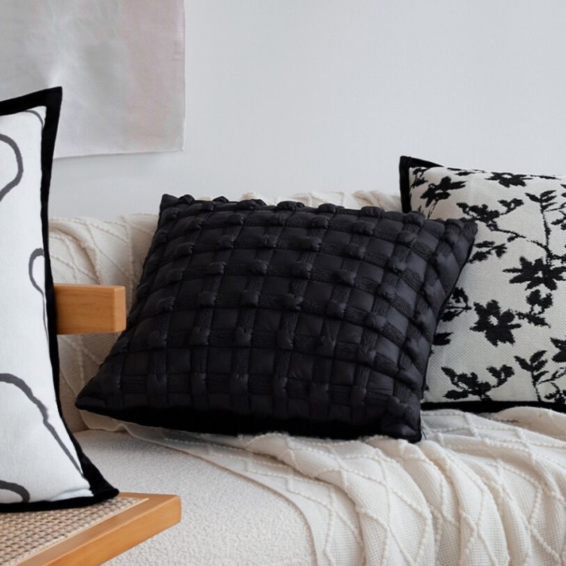 Pack of 2 Textured Decorative Throw Pillows 18x18