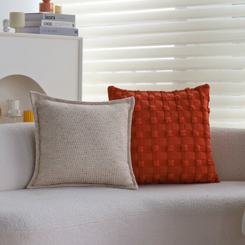 Pack of 2 Textured Decorative Throw Pillows 18x18