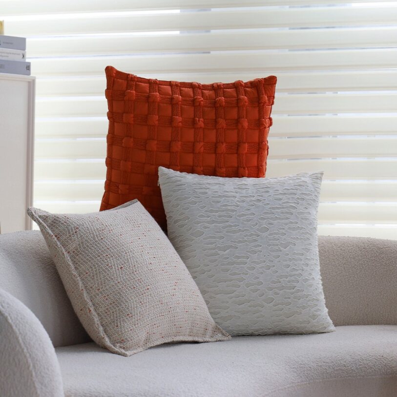 Pack of 2 Textured Decorative Throw Pillows 18x18