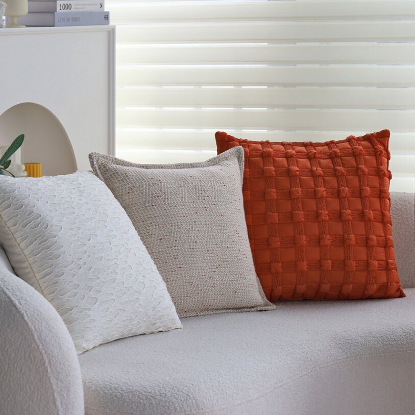 Pack of 2 Textured Decorative Throw Pillows 18x18