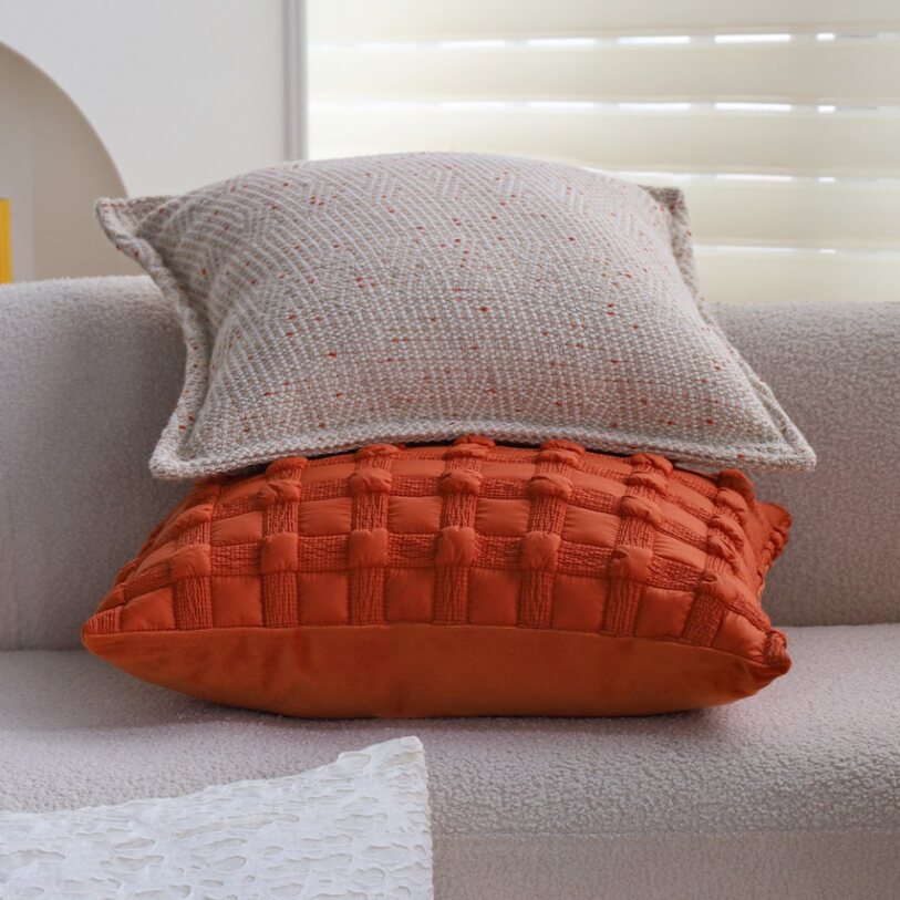 Pack of 2 Textured Decorative Throw Pillows 18x18