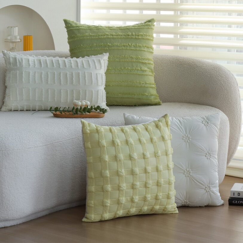 Pack of 2 Textured Decorative Throw Pillows 18x18