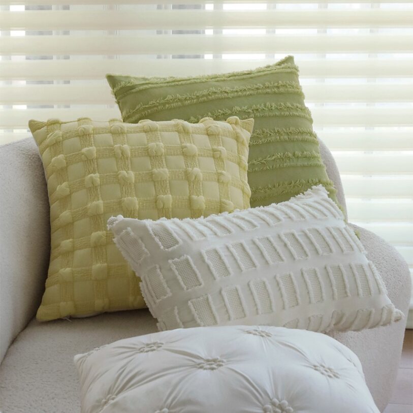 Pack of 2 Textured Decorative Throw Pillows 18x18