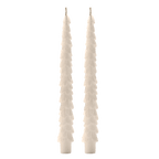 Cream Tree Taper Candles - Set of 2