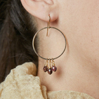 Violet Dangle Hoops Earrings
