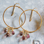 Violet Dangle Hoops Earrings
